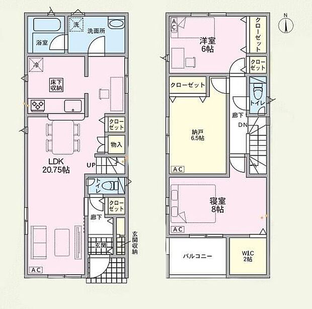 (１号棟)、価格2890万円、2LDK+S、土地面積140.74m2、建物面積98.82m2 