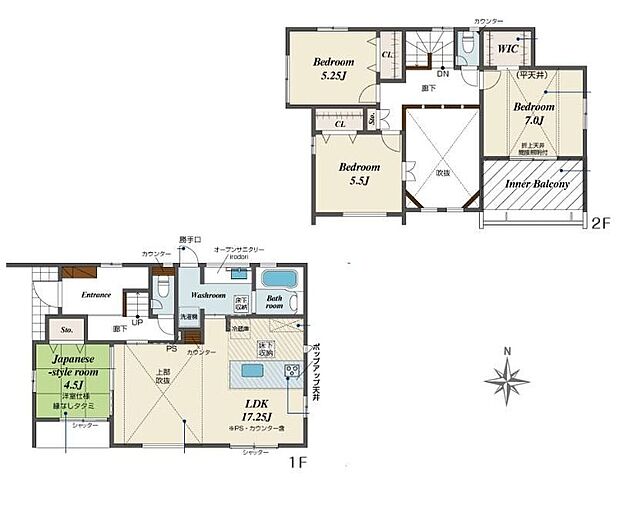 (1号棟)、価格4590万円、4LDK、土地面積173.54m2、建物面積107.65m2