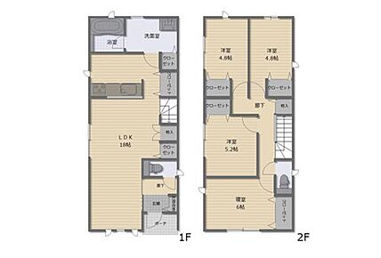 対面式キッチン仕様の約１８帖リビング♪
居室４部屋あり、使用用途多数♪
各所・各居室に収納スペース完備♪
日当たり良好な南側バルコニー♪ 
