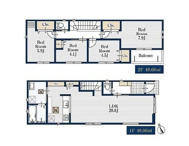 【4LDK】全室南向きの陽光注ぐお住まいです！
開放感溢れる20帖LDK！家具を配置しても空間にゆとりがありレイアウト自由自在♪
キッチン横にワイドな収納を2箇所に配置！用途を分けてお使いいただけます♪