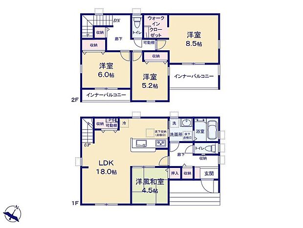 (１号棟)、価格3390万円、4LDK、土地面積217.54m2、建物面積117.58m2