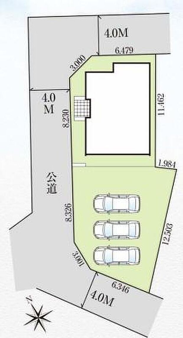 敷地面積57坪超♪
並列駐車3台可!
お客様がいらしても安心ですね♪
