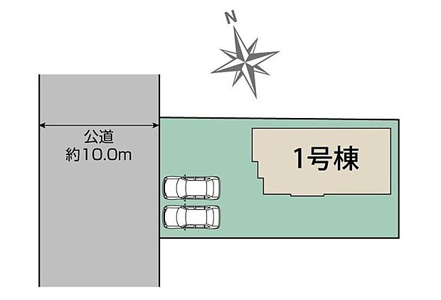 車種により2台まで並列駐車可能☆
前面道路は約10ｍあるので開放感に溢れた好立地です！お車の出し入れもラクラク♪