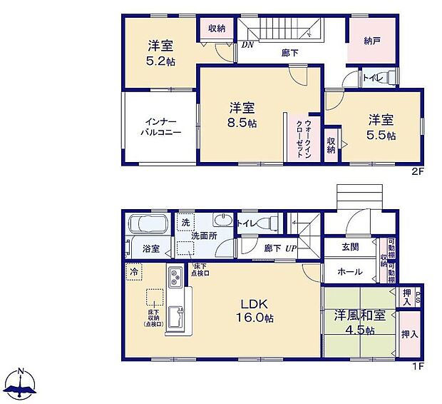 (1号棟)、価格2490万円、4LDK、土地面積383m2、建物面積111.78m2