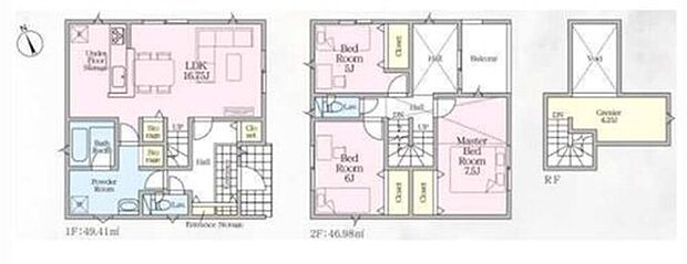 【3LDK】帰宅時・外出時の自然なコミュニケーションを育むリビングイン階段を採用。
仲良し家族の画が浮かびます♪