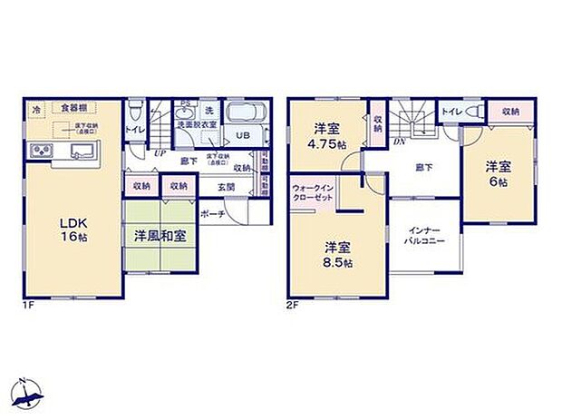 【4LDK】リビングに続き間の4.5帖洋風和室があります!
来客時にも重宝しますが、小さなお子様を寝かせるスペースにもなり便利です☆
ウォークインクローゼット完備♪