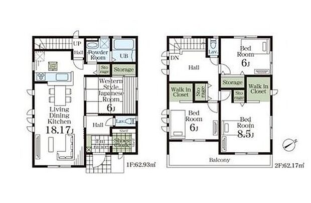 【4LDK】18帖を超える開放感溢れるLDKにはホッと寛げる和室が隣接♪
6~8.5帖のゆとりある居室!プライベート空間もゆったりと過ごせます♪
WICが2部屋に備わり子供部屋にもたっぷり収納!片付けも捗りそうです♪