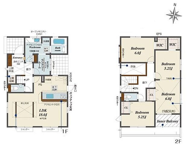 【3LDK】対面キッチンを採用した広々18帖のLDK♪
2WICや土間収納でお部屋がスッキリ片付きます♪
吹抜仕様の玄関は、開放感たっぷり♪お客様を気持ちよく迎えられそうです◎