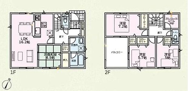 【4LDK+S】◇お子様の遊び場から客間まで使い勝手の良い1階和室♪
◇2帖のテレワークルームは書斎や収納スペースなど多目的に使えて便利!
◇家族の布団を一度にたくさん干せるゆったりした広さのインナーバルコニー♪