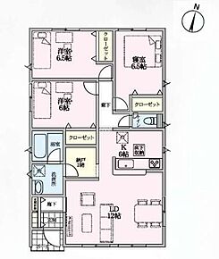 ◇平屋だからこそ出来るワンフロア―での新生活♪◇LDK18帖☆キッチン横には洗面室につながる便利な納戸ルームをご用意♪◇全居室6帖以上＆全居室収納完備◎ゆったりとしたお家時間を叶えます☆ 