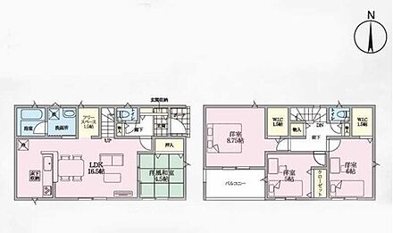 ◇各居室や廊下など、室内各所に収納スペースが充実した住まい♪
◇水回りが集中しており効率的でストレスのない家事動線◎
◇ご家族との自然なコミュニケーションが生まれるリビングイン階段を採用！ 