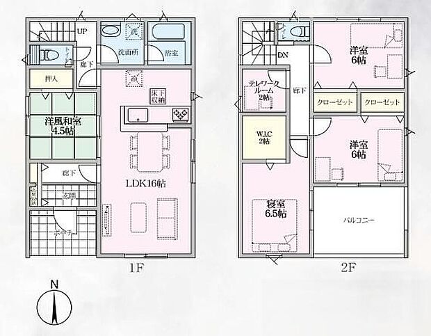 【4LDK+S】お子様の遊び場やお昼寝にぴったりの和室付き◎
LDKに隣接し、対面式キッチンからも見えるので安心です！
在宅ワークや趣味に最適なテレワークルーム付き☆
