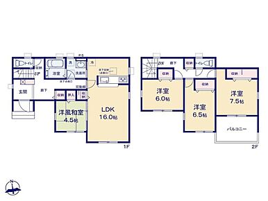 ◇LDK16帖☆続き間には来客時などにも重宝する4.5帖の和室付き♪
◇全居室南向き＆全居室収納完備☆収納豊富で家族想い設計です☆
◇広々バルコニー完備◎開放的でお洗濯も快適です♪ベランダ菜園にも◎ 