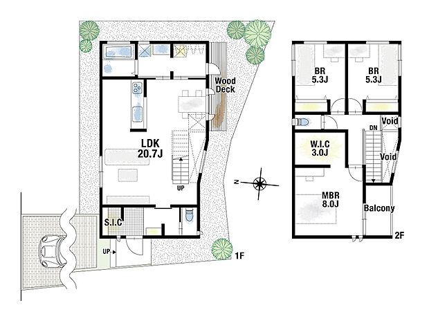 (2号地)、価格3680万円、3LDK、土地面積150.03m2、建物面積102.05m2