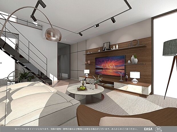 【■内観イメージ■(2号地)】大切な家族が集まるからこそこだわりたいＬＤＫ。休日はお陽さまの光をたっぷりととりこめるぽかぽかリビングで過ごしませんか？