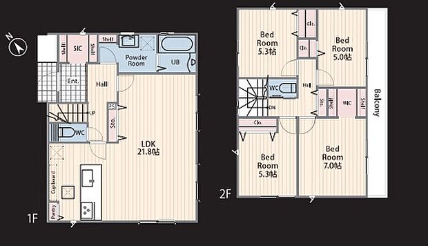 オープンでのびやかな空間を生み出す、こだわりの広がりとゆとり。家族と過ごす時間を大切にしたい方にぴったりの明るくゆとりある住空間です。南側の窓からの日差しがリビングの隅々までしっかりと届きます！