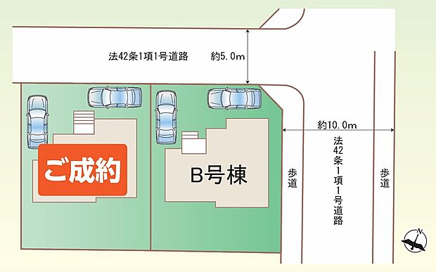 敷地面積は170平方メートルを超える非常にゆとりのある広さを持った新築の分譲戸建物件です。駐車スペースもきちんと確保されており、ご家族の大切なお車を安全に停めておくことができるので大変便利な環境です。