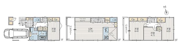 【4LDK】建物面積に車庫面積10.81ｍ2含む。