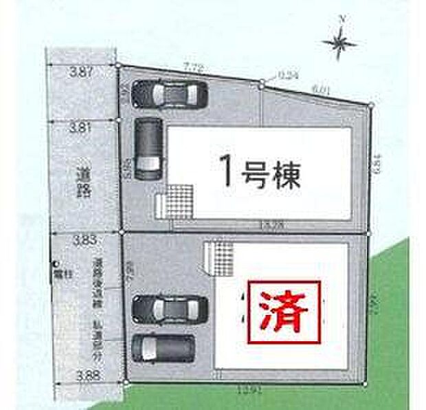 駐車スペース２台分あります♪