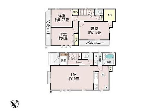 【3LDK】ＬＤＫ１９帖！ゆったりとおくつろぎいただけます♪