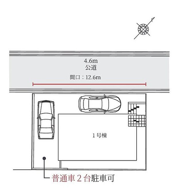 【全体区画図】車２台駐車可能です！