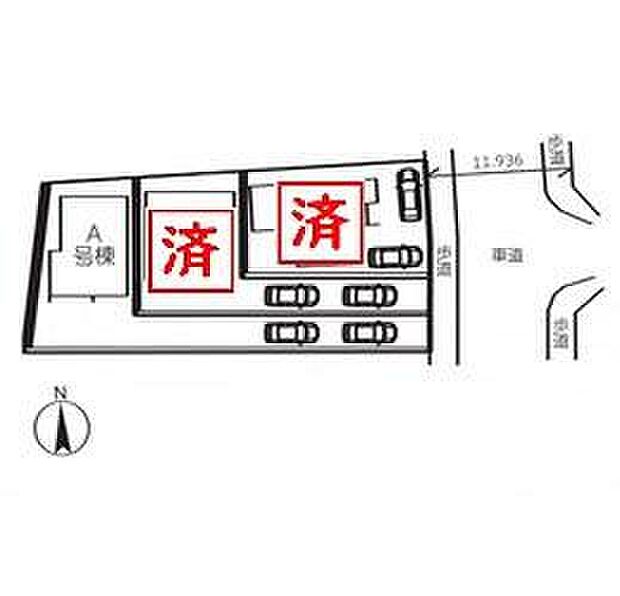 【全体区画図】全棟車２台駐車可能です♪