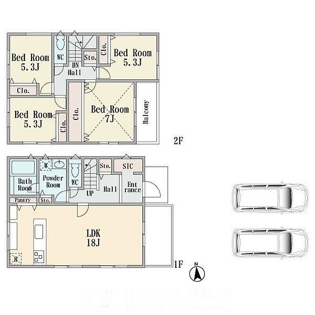 建物プラン面積:105.16m2 建物プラン価格:2500万円 3区画※現況と相違がある場合は現況を優先
