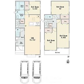 建物プラン間取:4LDK 建物プラン面積:96.57m2 建物プラン価格:1522万円 H号棟※現況と相違がある場合は現況を優先 