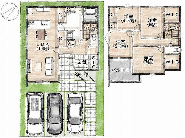 【その他】【参考プラン間取り図】一級建築士×女性コーディネーター監修『ママに嬉しい家事ラク動線』設計