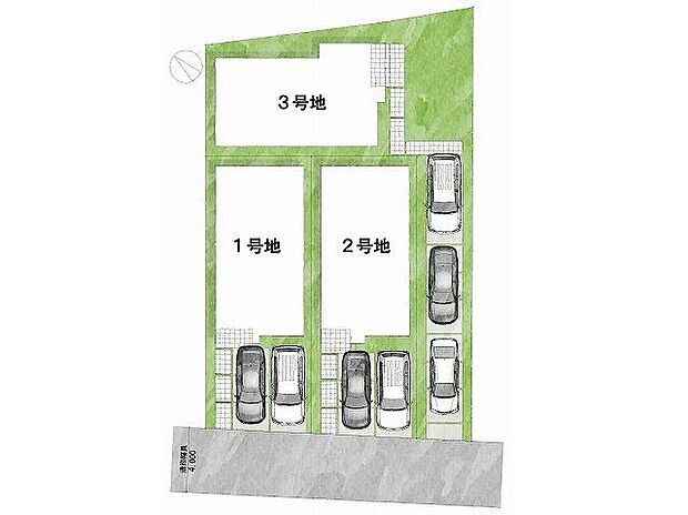 【全体区画図】全3区画、好評分譲中♪