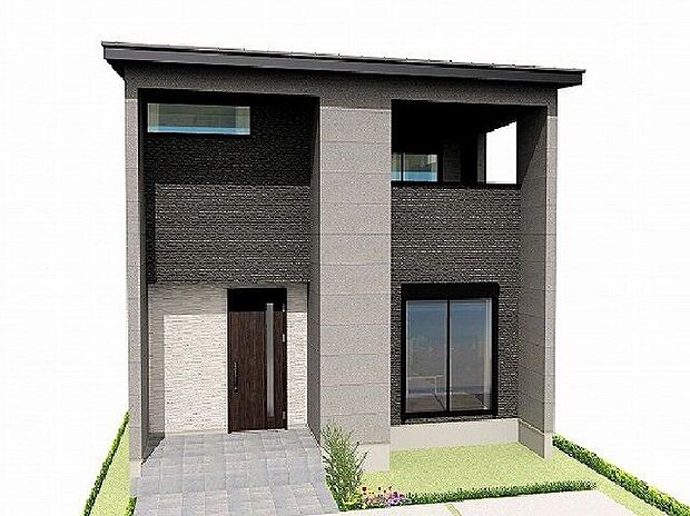 【外観パース】デザイン性に優れた外観が特徴のデザイナーズ物件。都会的なセンスが光る住まいで、快適な暮らしを実現。ZEH水準省エネ住宅にて、冬はあたたかく、夏は涼しいお家に