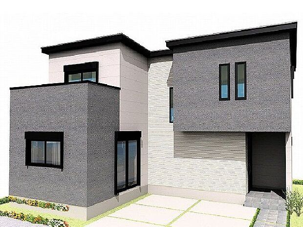 【外観パース】ZEH水準省エネ住宅にて、冬はあたたかく、夏は涼しいお家に