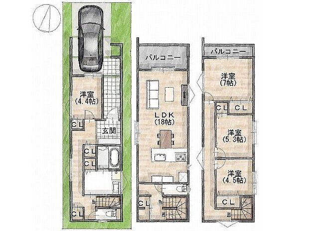 【間取り図】建物面積:120.89m2一級建築士×女性コーディネーター監修『ママに嬉しい家事ラク動線』設計
