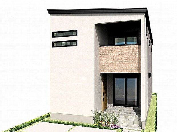 【外観パース】ZEH水準省エネ住宅にて、冬はあたたかく、夏は涼しいお家に