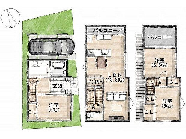【間取り図】1級建築士×女性コーディネーター監修『ママに嬉しい家事ラク動線』設計