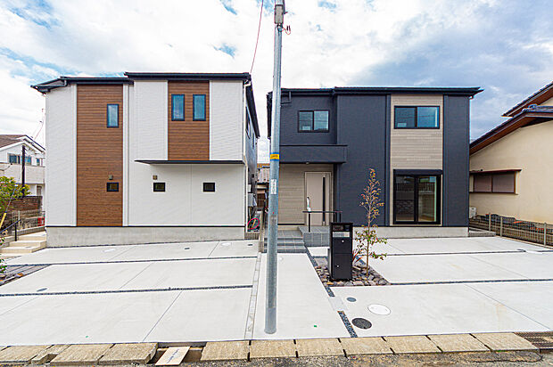 ☆☆　マイホームの喜びを感じる　☆☆
どの角度で眺めても、所有感が満たされる理想的で素敵な住まい。
スタイリッシュなデザインに心満たされる。
憧れのマイホームに相応しい美しく映える外観です。