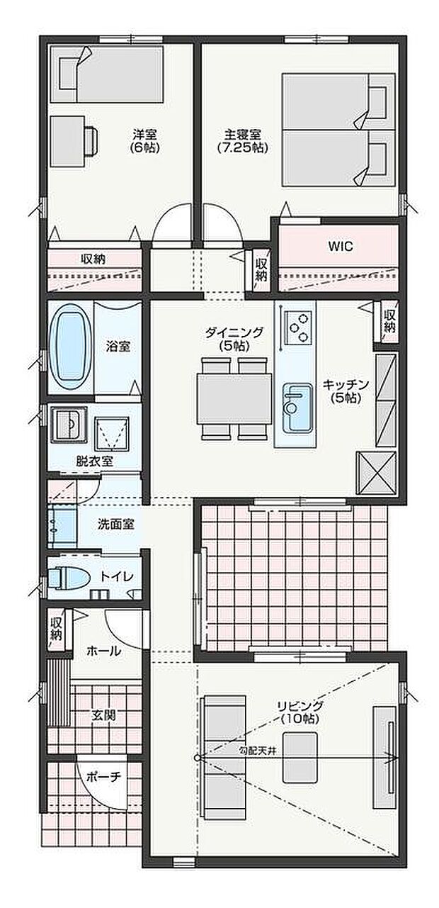 4160万円、2LDK、土地面積223.8m2、建物面積79.52m2 【トヨタの木の家　中庭のある平屋の住まい】