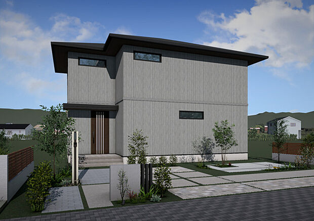 【現地外観写真】【No.4】家族を身近に感じるLDKにワークスペースを設けた家