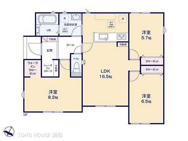 【間取り】1号棟 図面と異なる場合は現況を優先