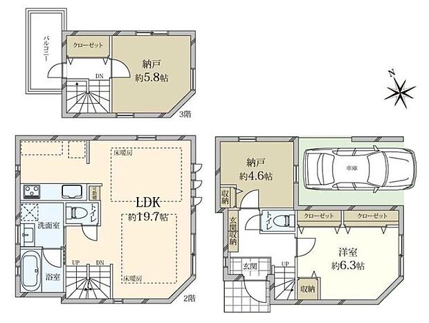 暮らしの快適性・居心地の良い住空間設計です。リビングを中心に、ご家族皆様が充実の暮らしをお送りいただけるプランニングです。