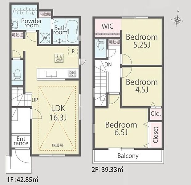 【2号棟 間取図 建物面積:82.18m2】