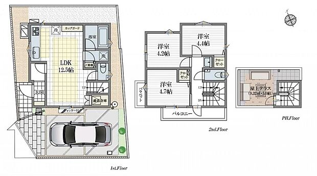 【3LDK】暮らしの快適性・居心地の良い住空間設計です。リビングを中心に、ご家族皆様が充実の暮らしをお送りいただけるプランニングです。