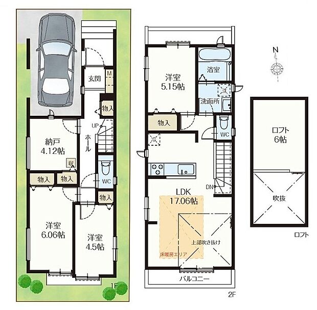 【4LDK】暮らしの快適性・居心地の良い住空間設計です。リビングを中心に、ご家族皆様が充実の暮らしをお送りいただけるプランニングです。