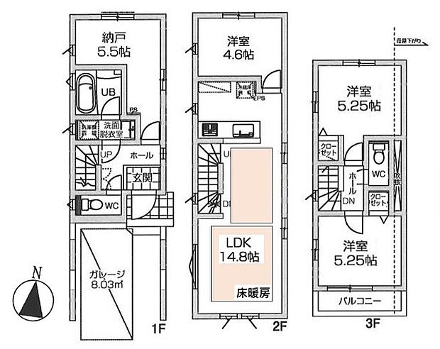 【4LDK】暮らしの快適性・居心地の良い住空間設計です。リビングを中心に、ご家族皆様が充実の暮らしをお送りいただけるプランニングです。