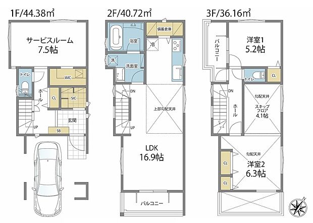 【3LDK】暮らしの快適性・居心地の良い住空間設計です。リビングを中心に、ご家族皆様が充実の暮らしをお送りいただけるプランニングです。