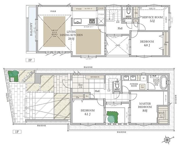 【4LDK】【1号棟　間取図　建物面積：143.14m2】