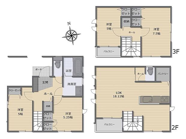 (1号棟)、価格6180万円、3LDK+S、土地面積84.9m2、建物面積112.99m2