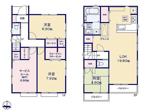 (1号棟)、価格3480万円、3LDK+S、土地面積111.11m2、建物面積104.74m2