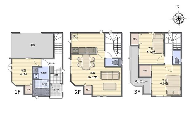 (A号棟)、価格8190万円、3LDK、土地面積49.31m2、建物面積100.3m2