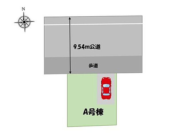 【全体区画図】ＪＲ総武線「新小岩」駅までバス14分「大杉小学校前」停歩5分！前面道路には歩道があるので、お子様の通行も安心です◎